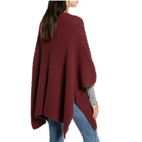 Treasure&Bond Rib Knit Poncho OS - Picture 2 of 5